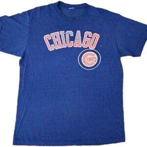 Vintage 80's Chicago Cubs Baseball T-Shirt MLB Mens Size L USA Made Blue